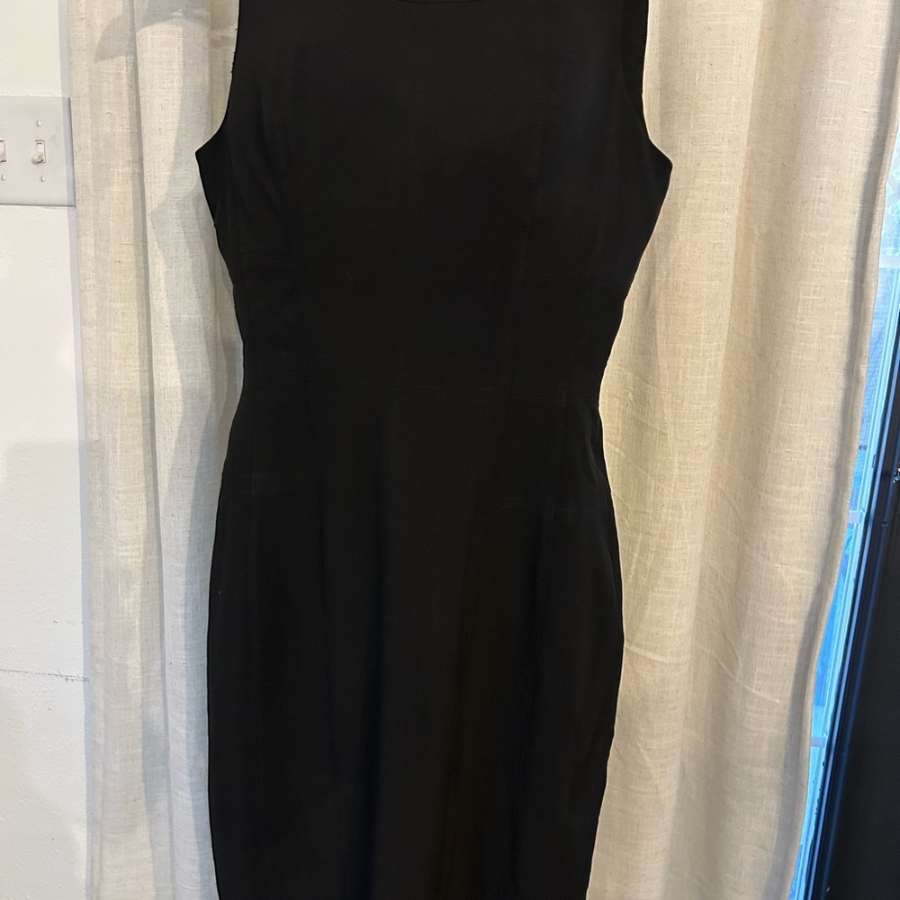 White House Black Market Classic Black Midi Dress